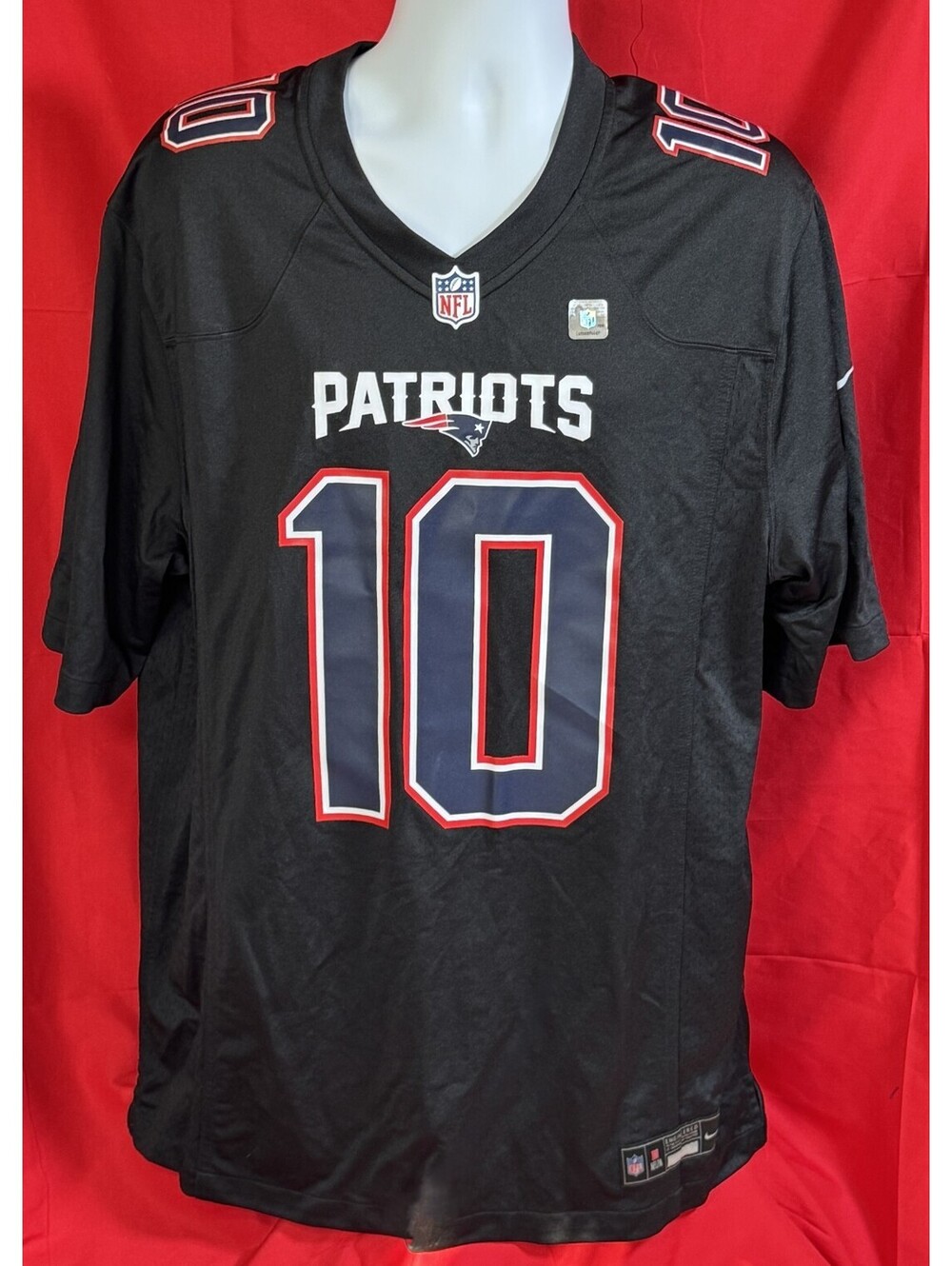 Nike New England Patriots Drake Maye Carbon Black Fashion Jersey Mens XL NEW